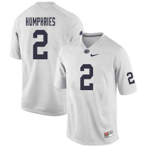 Men Isaiah Humphries White Penn State College Football #2 Jersey 522285-574
