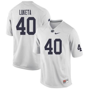 Men Jesse Luketa White PSU College Football #40 Jersey 951979-251