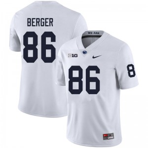 Men Alec Berger White PSU College Football #86 Jersey 156391-665