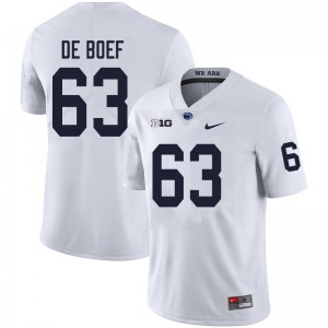 Men Collin De Boef White Penn State Nittany Lions College Football #63 Jersey 911899-475