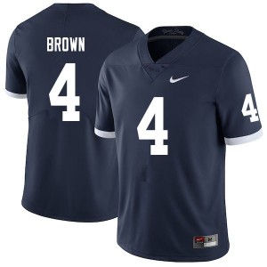 Men Journey Brown Navy Nittany Lions College Throwback Football #4 Jersey 444460-372
