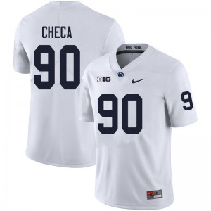 Men Rafael Checa White Penn State College Football #90 Jersey 206477-311