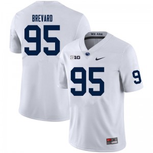 Men Cole Brevard White Penn State College Football #95 Jersey 743872-486