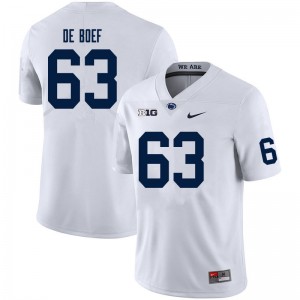 Men Collin De Boef White Nittany Lions College Football #63 Jersey 742222-822