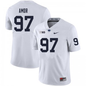 Men Barney Amor White Penn State Nittany Lions College Football #97 Jersey 459422-631