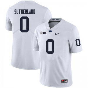 Men Jonathan Sutherland White Penn State Nittany Lions College Football #0 Jersey 766430-132