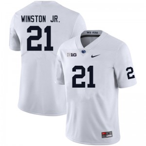 Men Kevin Winston Jr. White Penn State College Football #21 Jersey 447335-758