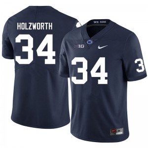 Men Tyler Holzworth Navy Penn State College Football #34 Jersey 410754-197