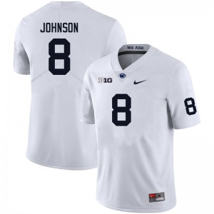 Men Tyler Johnson White Penn State College Football #8 Jersey 408713-214