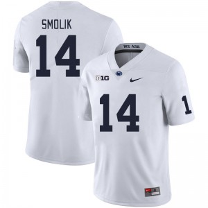 Men Jaxon Smolik White Penn State College Football #14 Jersey 486758-474