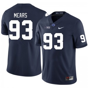Men Bobby Mears Navy PSU College Football #93 Jersey 360598-519