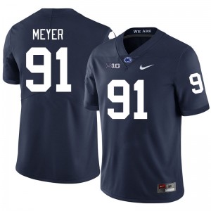 Men Chase Meyer Navy PSU College Football #91 Jersey 705043-604