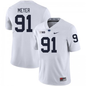 Men Chase Meyer White Nittany Lions College Football #91 Jersey 822413-191