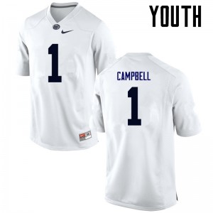 Youth Christian Campbell White Penn State College Football #1 Jersey 813636-113