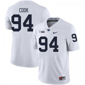 Men De'Andre Cook White Penn State College Football #94 Jersey 998884-208