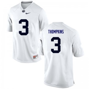 Men DeAndre Thompkins White Penn State College Football #3 Jersey 479417-355
