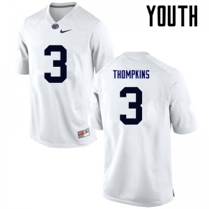 Youth DeAndre Thompkins White Nittany Lions College Football #3 Jersey 673603-721