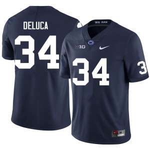 Men Dominic DeLuca Navy Nittany Lions College Football #34 Jersey 998801-167