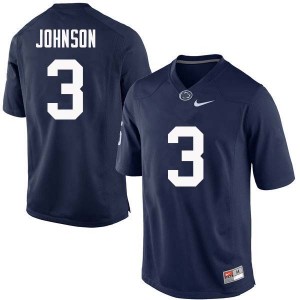 Men Donovan Johnson Navy Penn State Nittany Lions College Football #3 Jersey 962054-884