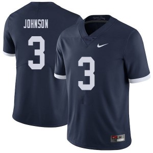 Men Donovan Johnson Navy Penn State College Throwback Football #3 Jersey 227536-456