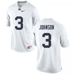 Men Donovan Johnson White Penn State College Football #3 Jersey 104183-743