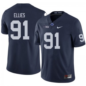 Men Dvon Ellies Navy Penn State College Football #91 Jersey 716334-437