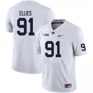 Men Dvon Ellies White Penn State Nittany Lions College Football #91 Jersey 274949-950