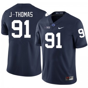 Men Dvon J-Thomas Navy Nittany Lions College Football #91 Jersey 344598-296
