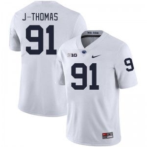 Men Dvon J-Thomas White Nittany Lions College Football #91 Jersey 153813-872