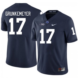 Men Ethan Grunkemeyer Navy Penn State College Football #17 Jersey 311061-878