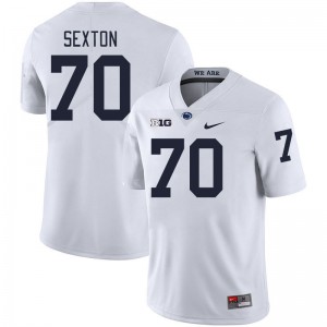 Men Garrett Sexton White Penn State Nittany Lions College Football #70 Jersey 825982-179