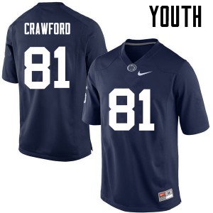 Youth Jack Crawford Navy Penn State Nittany Lions College Football #81 Jersey 373474-746