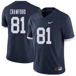 Men Jack Crawford Navy Penn State College Throwback Football #81 Jersey 208258-649