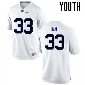 Youth Jack Ham White Penn State College Football #33 Jersey 610675-919