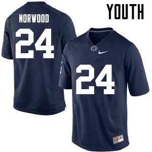 Youth Jordan Norwood Navy Penn State Nittany Lions College Football #24 Jersey 755985-479