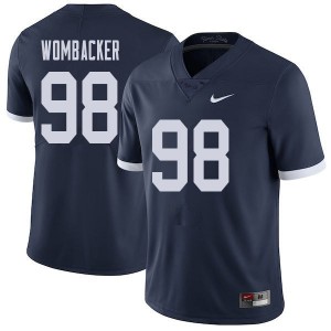 Men Jordan Wombacker Navy Penn State Nittany Lions College Throwback Football #98 Jersey 489063-325