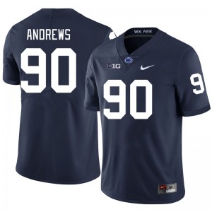 Men Liam Andrews Navy Penn State Nittany Lions College Football #90 Jersey 213905-769