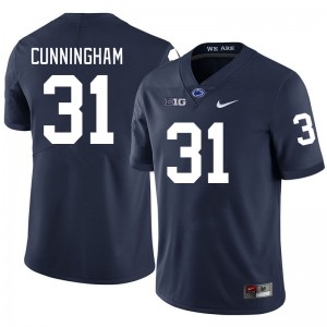 Men Logan Cunningham Navy Penn State Nittany Lions College Football #31 Jersey 428015-156