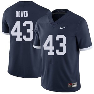 Men Manny Bowen Navy Nittany Lions College Throwback Football #43 Jersey 315647-476