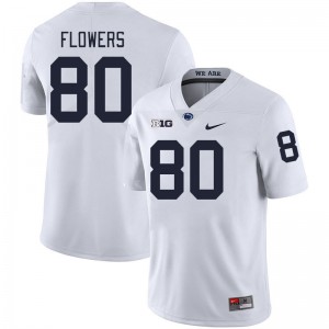Men Mehki Flowers White Penn State College Football #80 Jersey 535446-382
