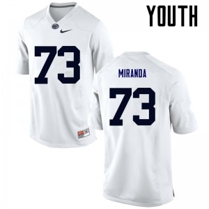 Youth Mike Miranda White Penn State College Football #73 Jersey 230330-376