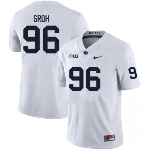 Men Mitchell Groh White PSU College Football #96 Jersey 615191-326