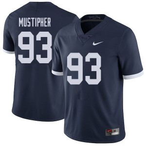 Men PJ Mustipher Navy PSU College Throwback Football #93 Jersey 389035-622
