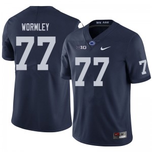 Men Sal Wormley Navy Nittany Lions College Football #77 Jersey 726284-802