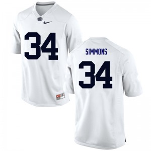 Men Shane Simmons White Penn State College Football #34 Jersey 833499-162