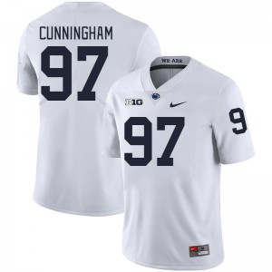 Men T.A. Cunningham White Penn State College Football #97 Jersey 831505-321