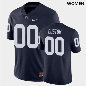 Women Custom Navy PSU College Football #00 Jersey 570389-154