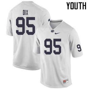 Youth Donnell Dix White PSU College Football #95 Jersey 808634-508