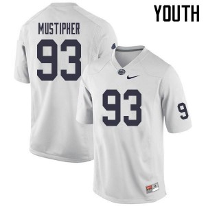 Youth PJ Mustipher White PSU College Football #93 Jersey 172838-944