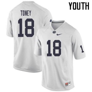 Youth Shaka Toney White Penn State College Football #18 Jersey 857775-921